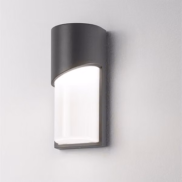 Applique da esterno Isy EST Section in metallo per balcone e giardino, colore nero, con illuminazione up/down e attacco E27