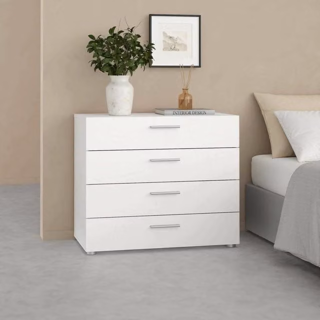 Cassettiera Arwen DMORA Bianco per camera da letto e soggiorno L 80 cm, P 40 cm, H 68 cm – 1