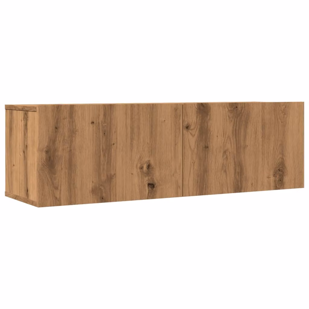 Mobili TV a Parete 2pz Rovere Artigianale 100x30x30 cm
