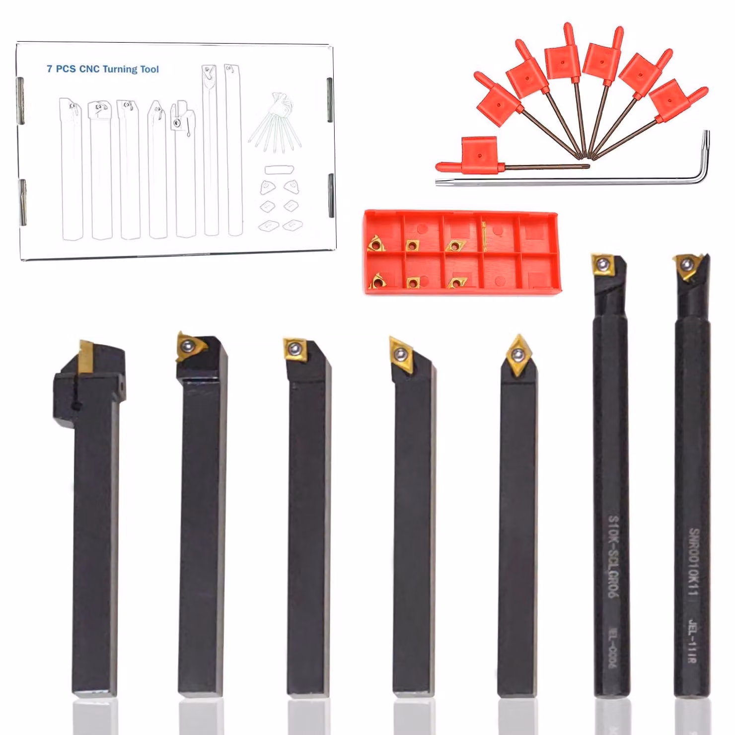 Set di tornio da banco da 10 mm con utensile da taglio in metallo duro - Kit di tornio modulare