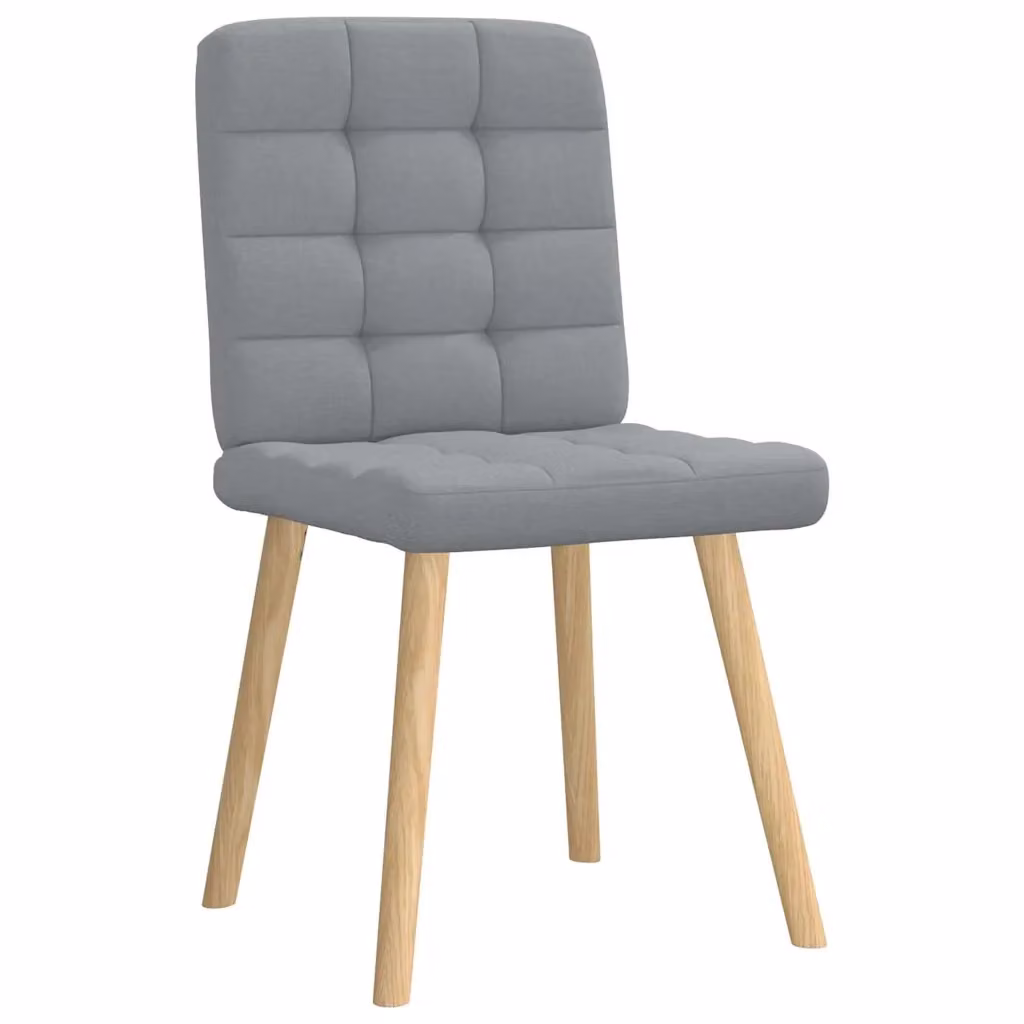 Set di 4 sedie da pranzo vidaXL in tessuto grigio con struttura in legno e metallo per cucina e soggiorno – 2