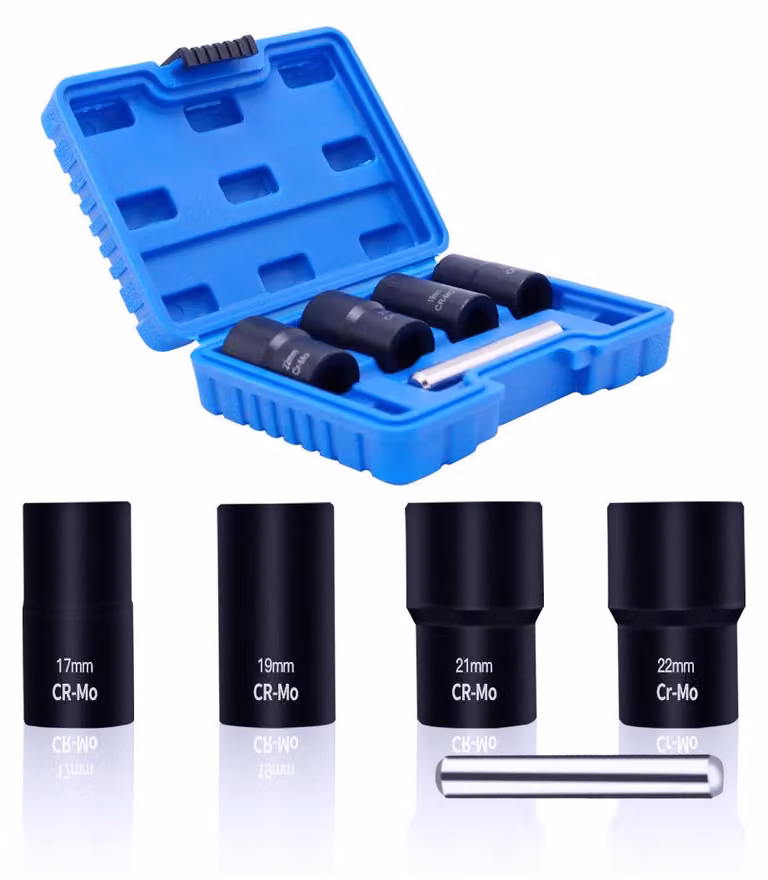 Set da 4 inserti per dadi e bulloni danneggiati, attacco da 1/2", 17–22 mm