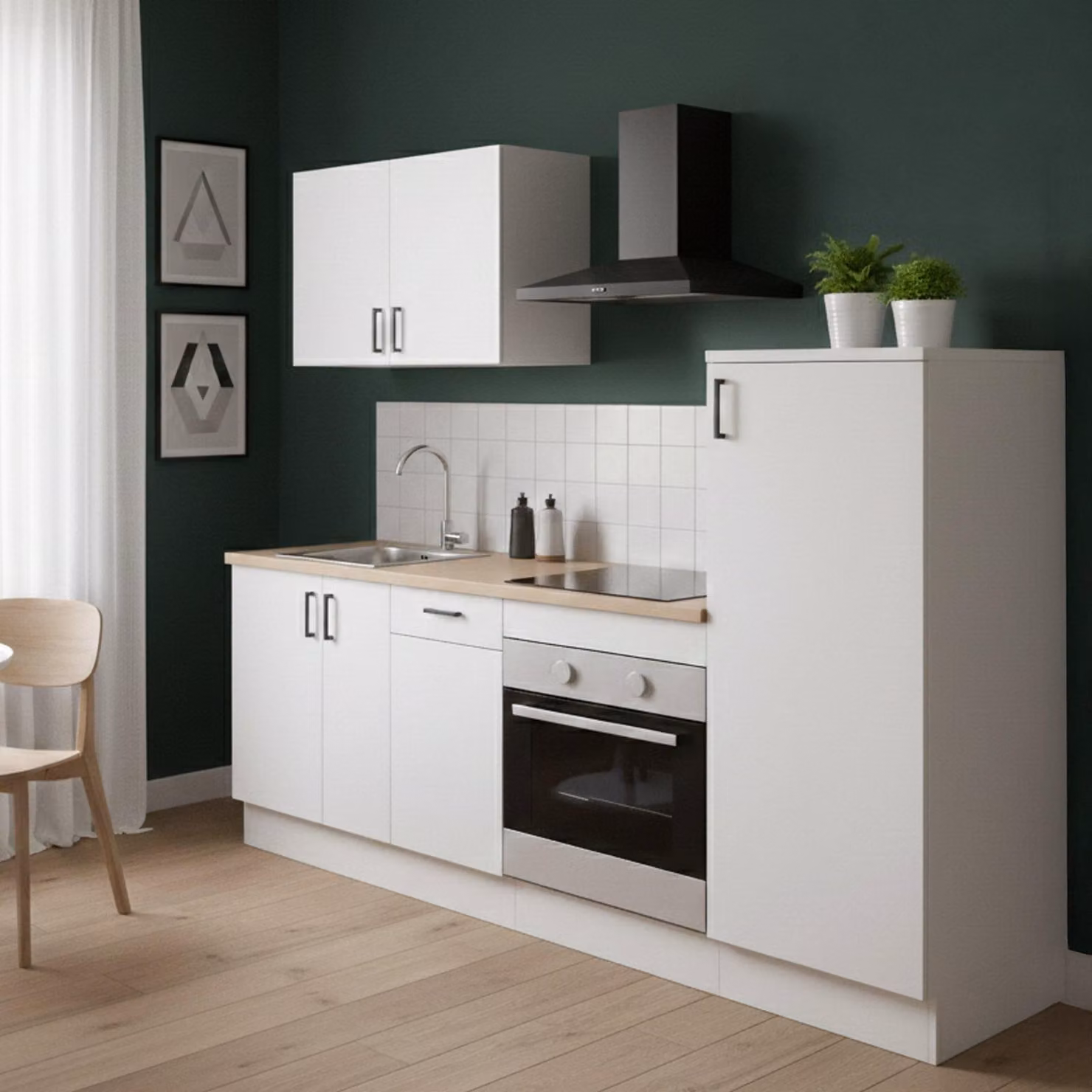 Telinea - Cucina, Bianco, un Cassetto, Elettrodomestici non inclusi