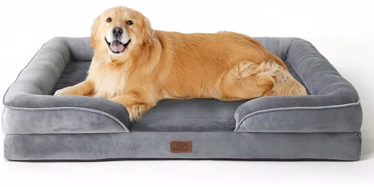 Cuccia ortopedica per cani, divano ergonomico per cani, 122x89 cm, grigio. Lavabile, antiscivolo, ideale per cani di grossa taglia