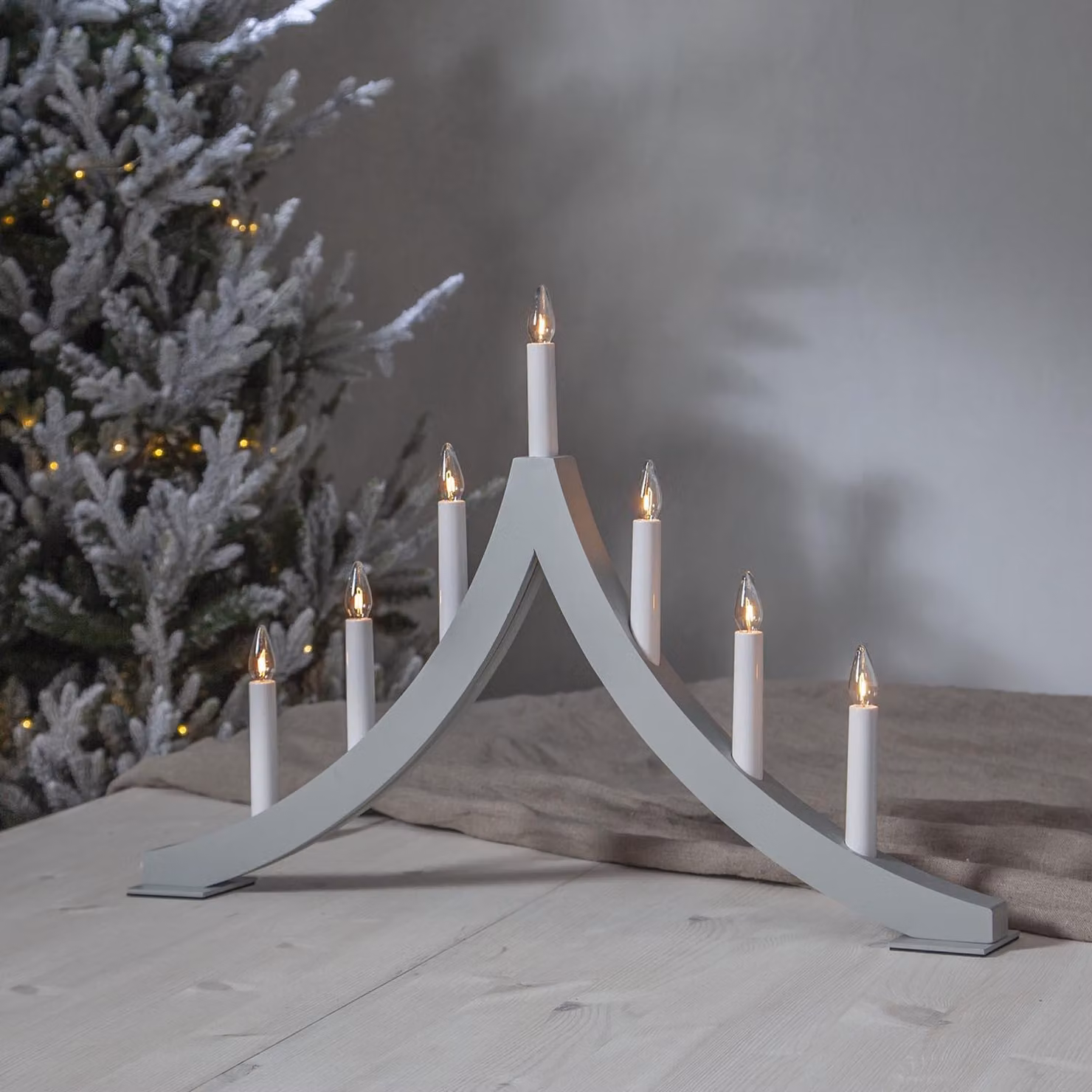 Star Trading 645-11, Figura decorativa luminosa, Grigia, IP20, Bianca, 7 lampadine, attacco E10