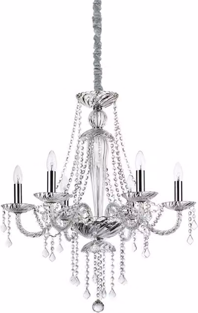 Ideal Lux Amadeus Lampada a Sospensione in Metallo Cromato e Cristallo Trasparente con LED