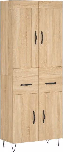 Credenza | Madia | Buffet da pranzo | Armadio da pranzo Rovere Sonoma 69,5x34x180 cm in Legno Multistrato