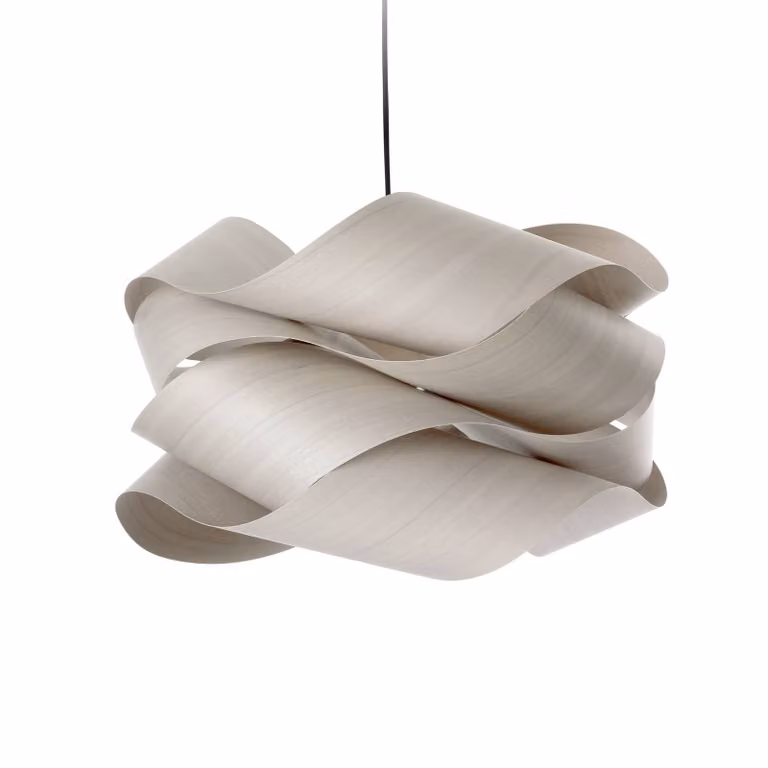 LZF LAMPS Lampada a sospensione Link, dimmerabile, Alluminio / Grigio / Zincato, Soggiorno / Sala da pranzo, Legno, Design, Lampada a sospensione