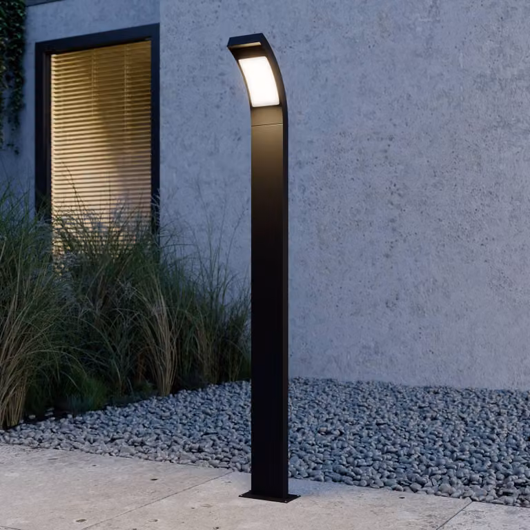 Lampioncino da giardino Juvia Lucande, Nero, Alluminio, Moderno, Lampada LED da esterni