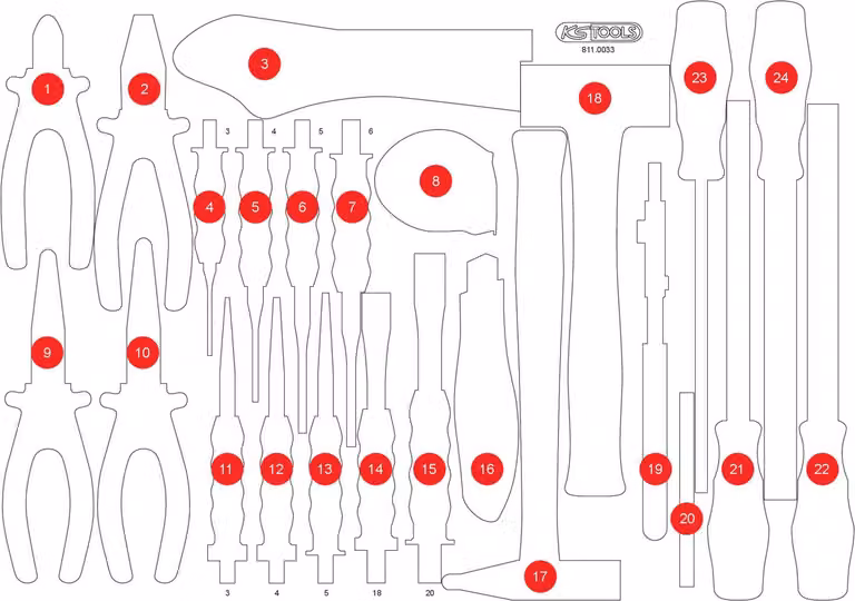 KS TOOLS Inserto in schiuma vuoto per 811.0033 - 811.0033-97