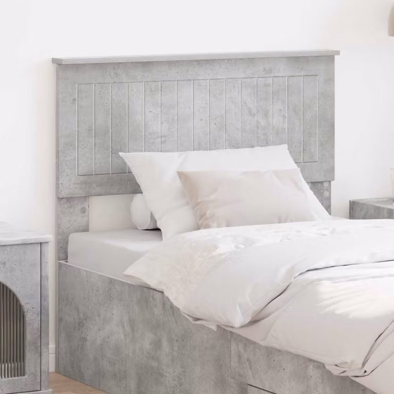 Testiera per letto moderna vidaXL in legno ingegnerizzato, colore grigio cemento opaco