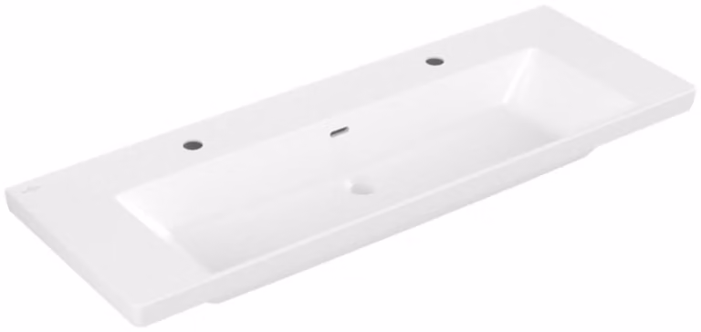 Subway 3.0 de Villeroy & Boch, lavabo à poser, 2 trous pour robinet, avec trop-plein, non rectifié, 1300x475mm, 4A70D4RW, 4A70D4RW