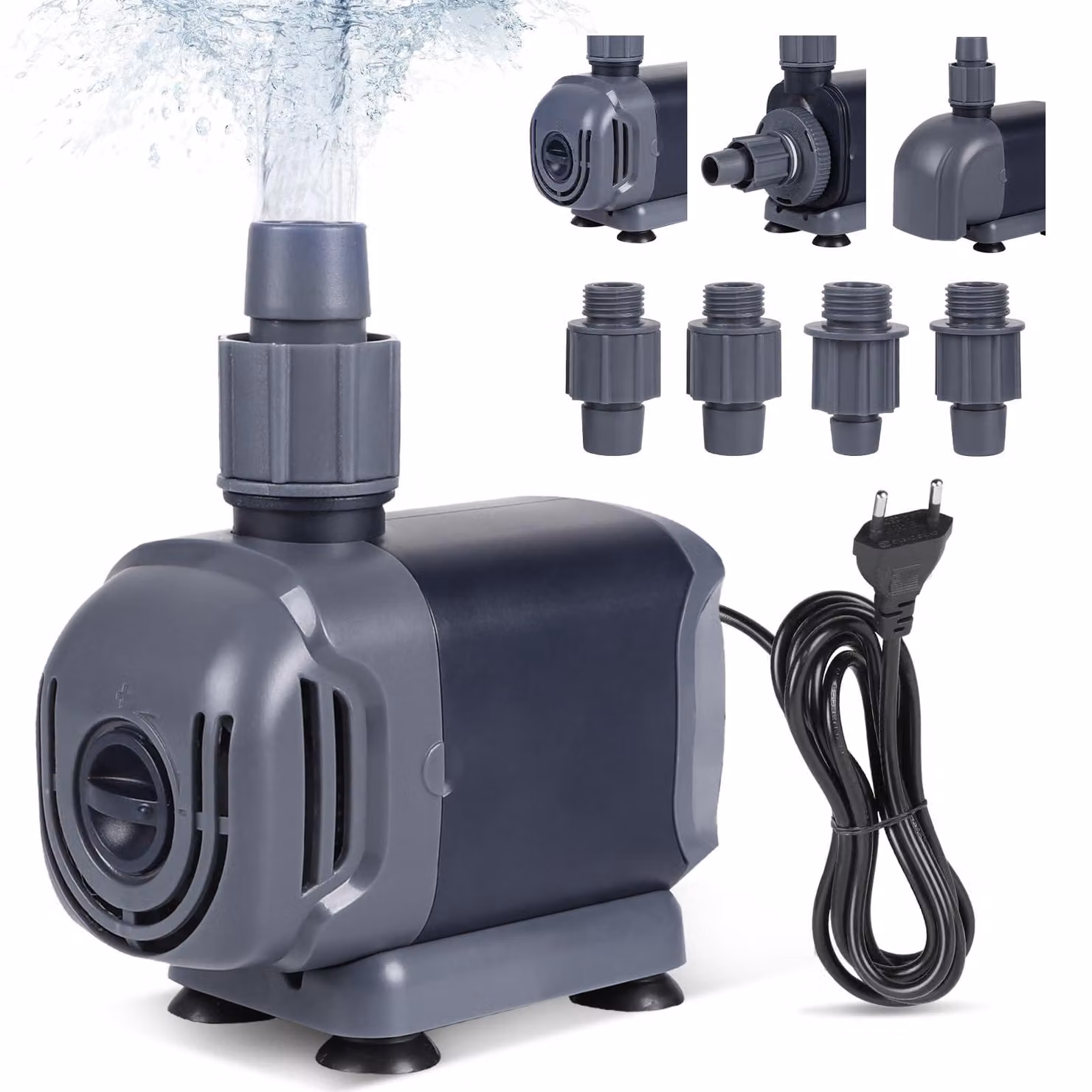 Pompa sommergibile per acquari, 15 W, pompa per acqua da 1000 l/h con 3 ugelli