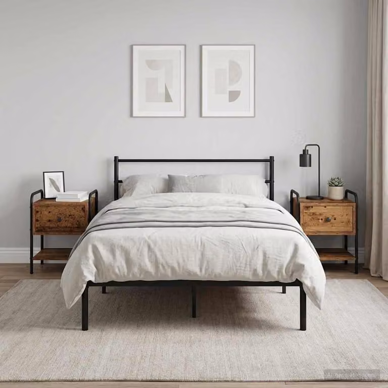 Set di 2 Armadi da Notte vidaXL in Legno Antico Marrone L 35 cm x P 36,5 cm x H 47 cm