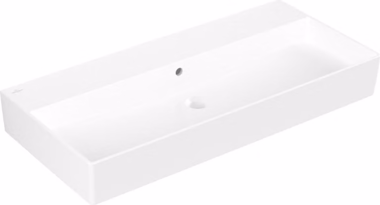 V&B Memento 2.0 lavabo 100x47cm, con sfioratore, pietra bianca C-plus