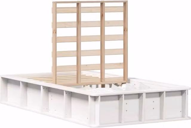 Letto singolo | Letto per adulti | Struttura del letto Bianco 75 x 190 cm Pino massello
