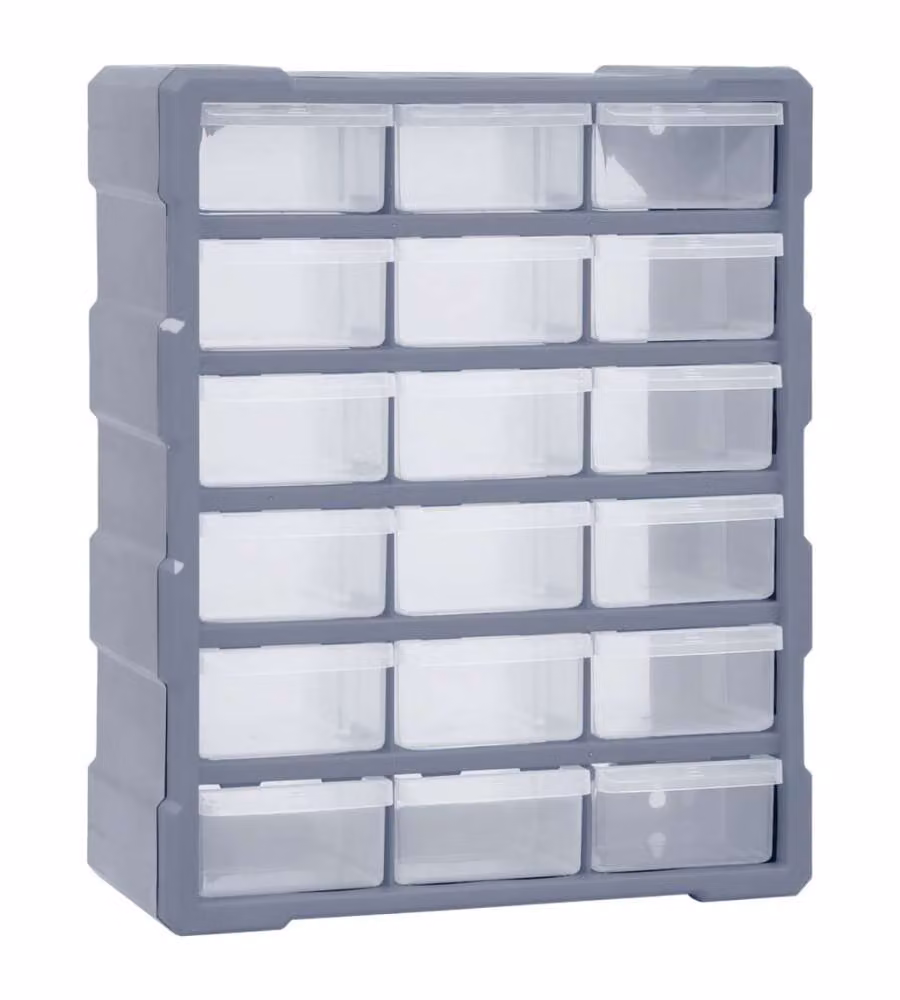 Mobile Contenitore con 18 Cassetti Medi 38x16x47 cm