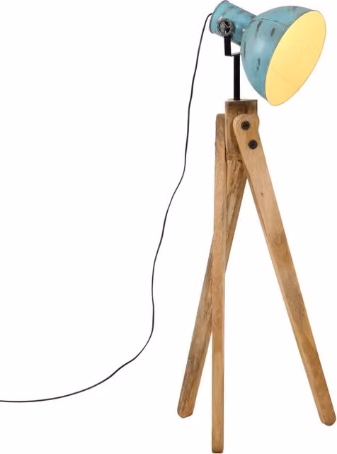 Lampada da terra regolabile in stile industriale 45 x 45 x 120 cm atmosfera accogliente in ferro blu slavato 02_0047533