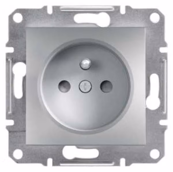 Presa Asfora 2P+PE con sistema di chiusura senza cornice, in alluminio, modello EPH2800261