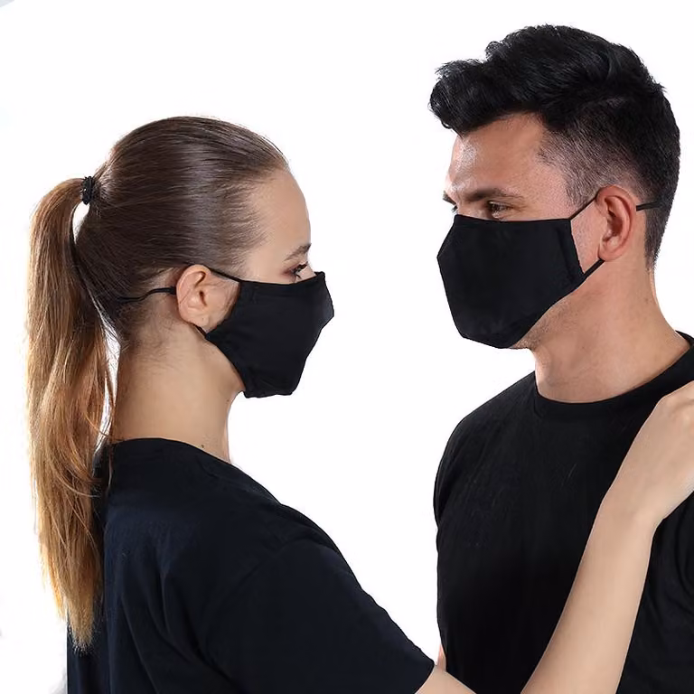 MASCHERA NERA COMPONENTE + 3x filtro HEPA PM 2,5 CARBONE