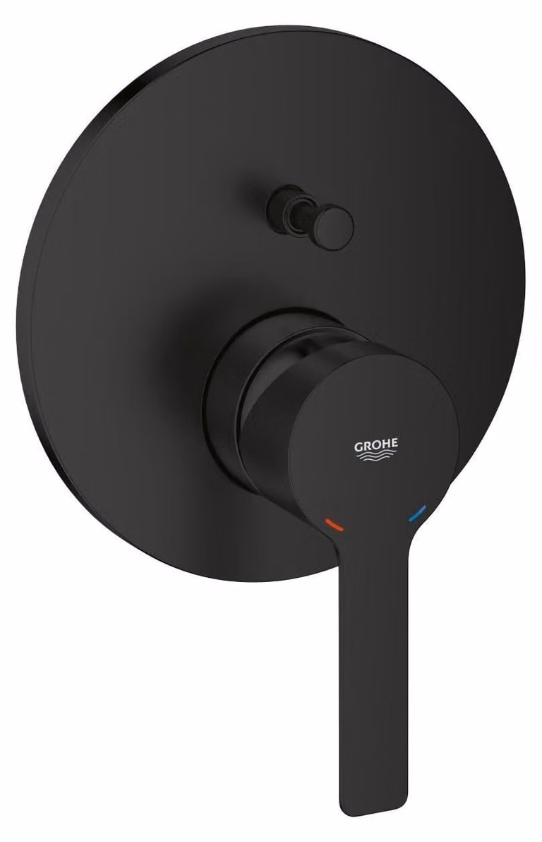 Set di coperture per miscelatore monocomando per doccia/bagno, con deviatore a 2 vie, finitura nera opaca