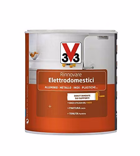 V33 Smalto Rinnovare Elettrodomestici, Grigio Carbonato Satinato, 0.5 l