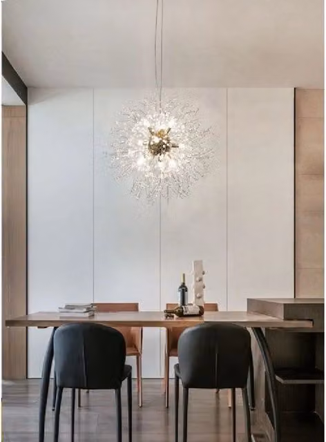Lampadario a sospensione moderno Trade Shop modello Fuochi D'artificio Lp-32 in oro e cristallo con lampadine G9
