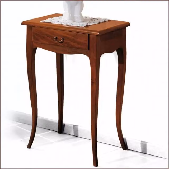 Consolle con 1 cassetto in legno massello Mobili2g colore marrone L: 57 cm, P: 39 cm, H: 78 cm – 2
