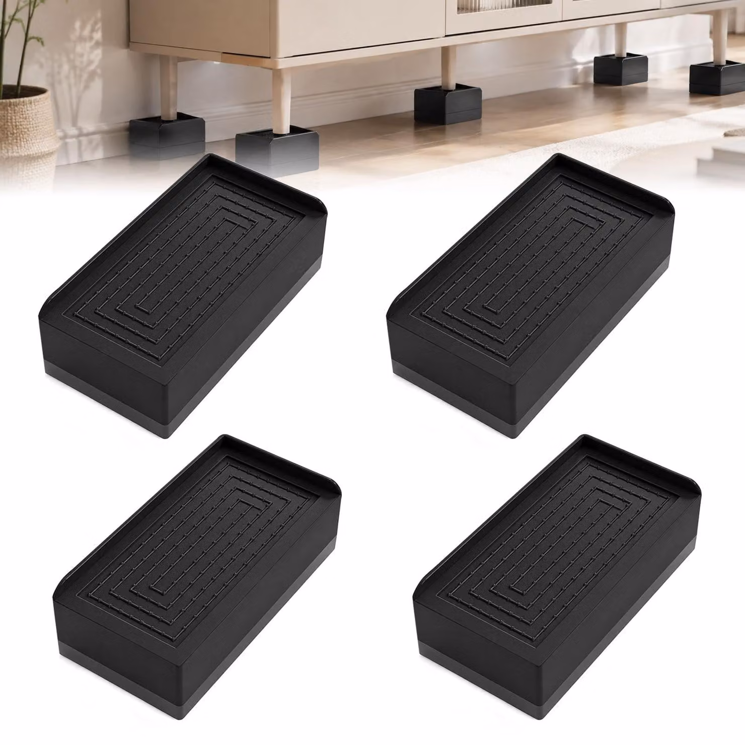 Set di 4 rialzi per mobili - Antiscivolo, adatti per letto, divano e tavolo