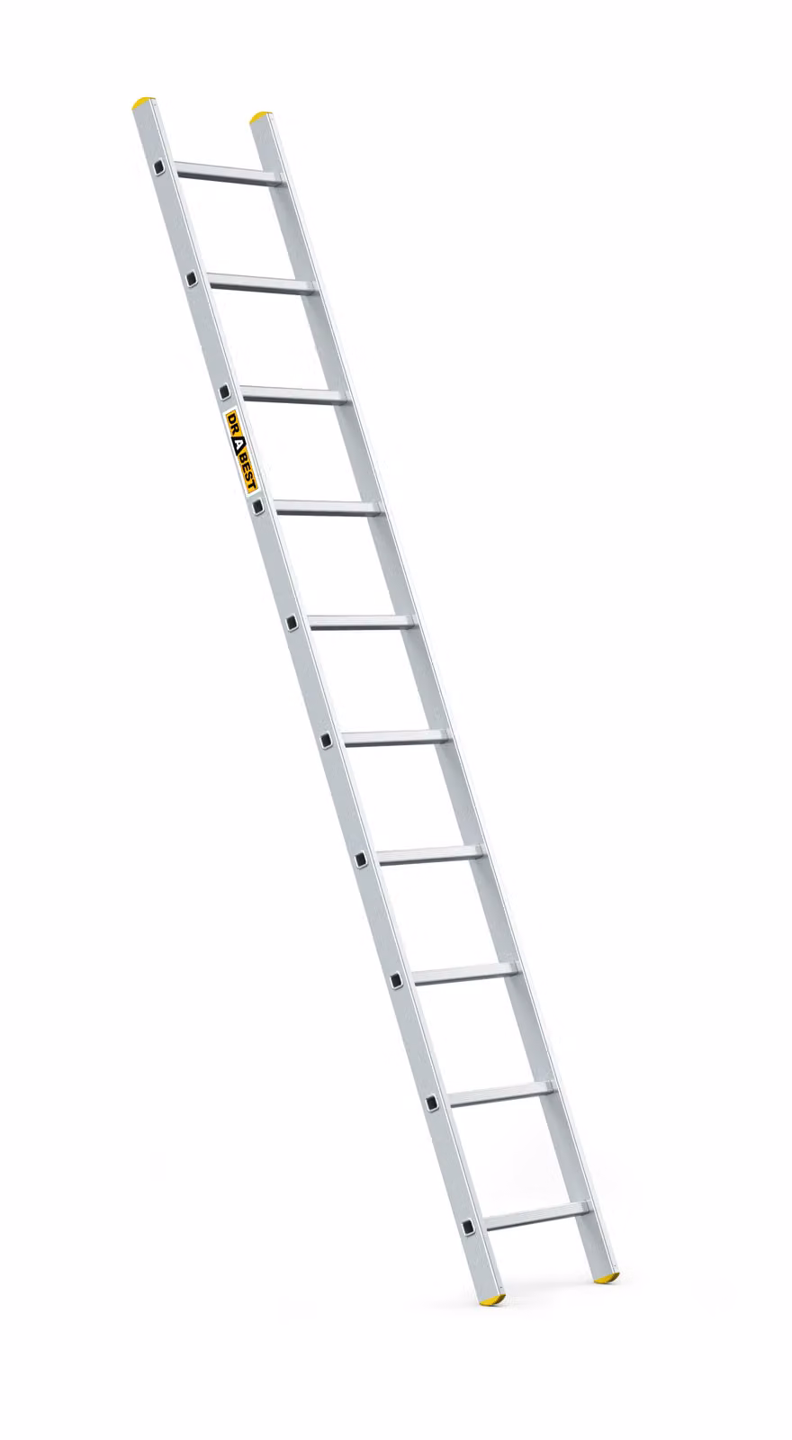 Drabest | Scala - 10 gradini, portata 150 kg - scala in alluminio, scala per tetti, scala singola