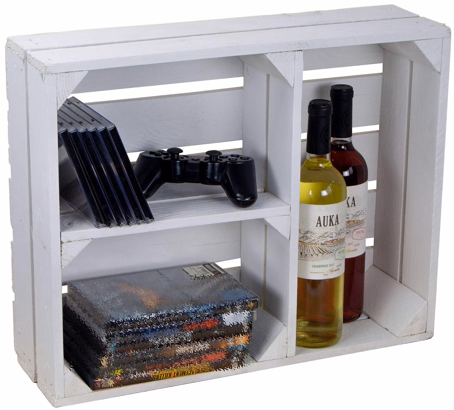 Portaspezie intagliato - Scatola portaoggetti - Porta utensili da cucina - Cassetta in legno - 50 x 40 x 16 cm - Design unico