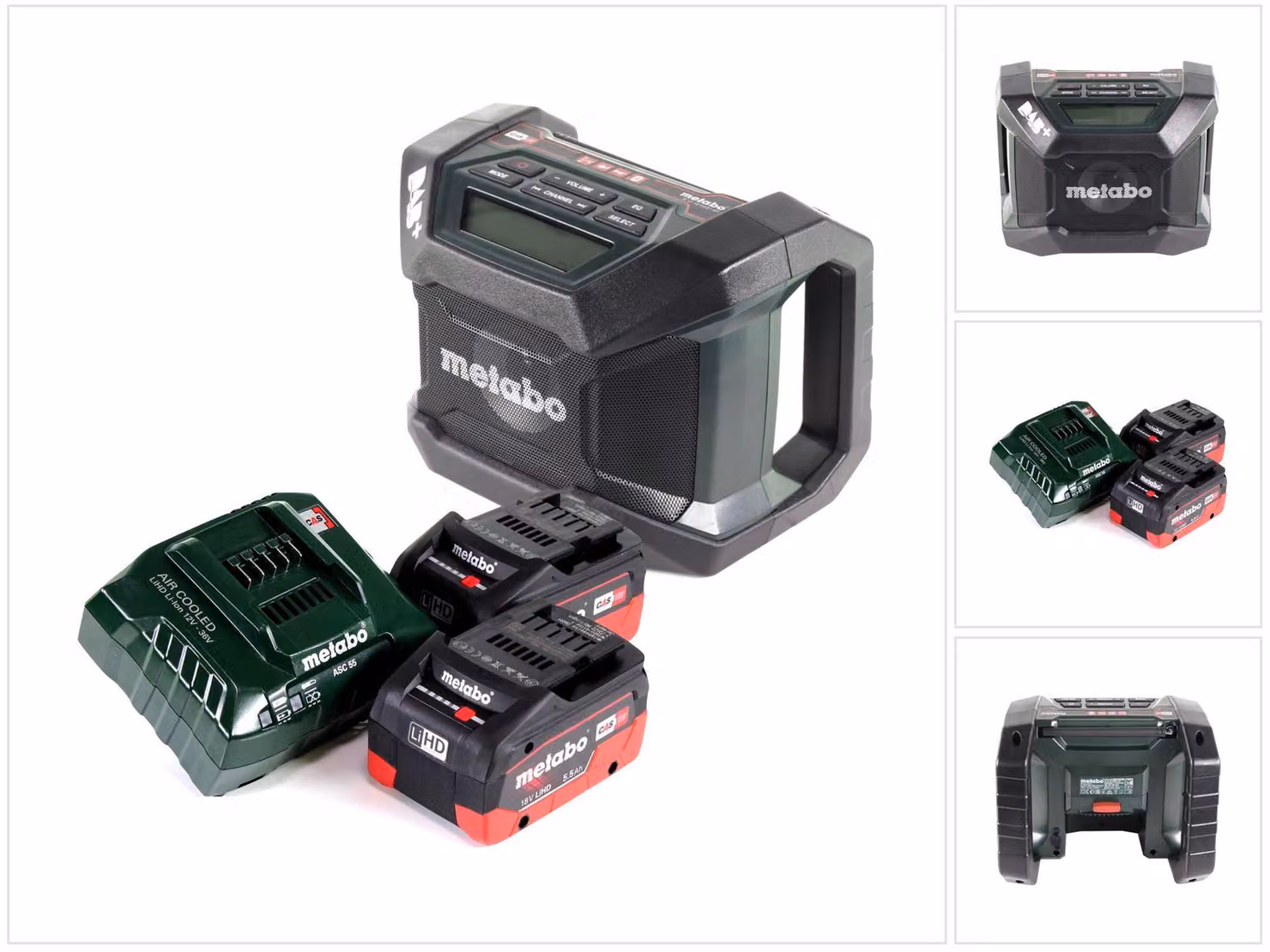 Radio da cantiere a batteria Metabo R 12-18 DAB+ BT 12-18 V DAB+ Bluetooth + 2 batterie da 5,5 Ah + caricabatterie
