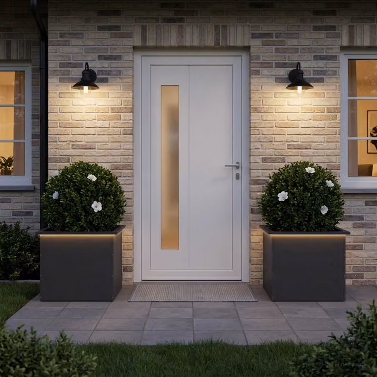 Set di 2 fioriere da giardino vidaXL con LED in acciaio nero L 50 cm x P 60 cm x H 48 cm