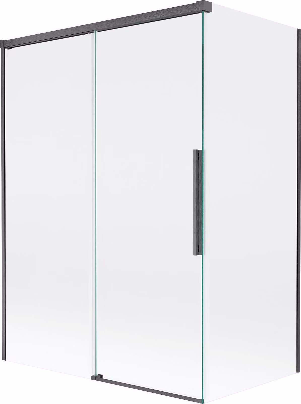 Mexen Rox parete doccia a due ante scorrevoli 120 + 70 x 150 cm, trasparente, grigio canna di fucile spazzolato