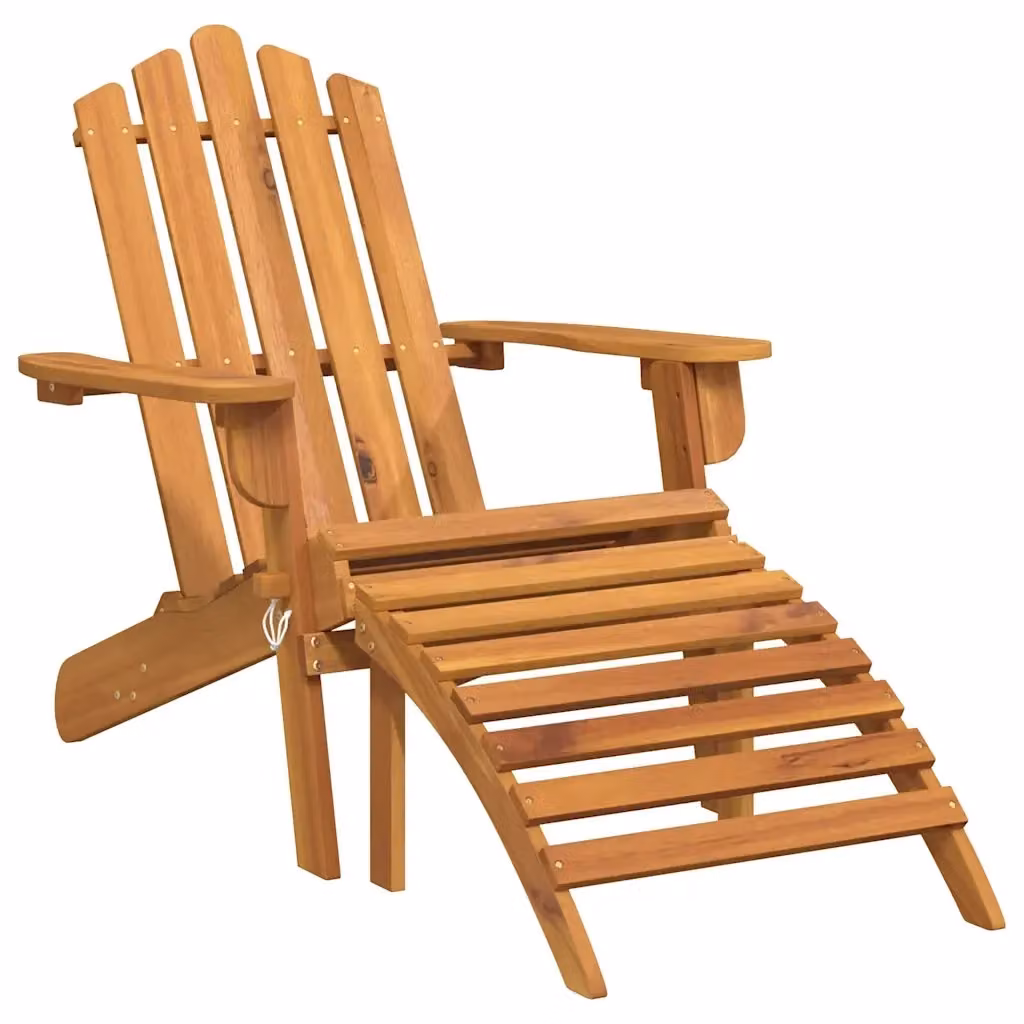 Sedia da Giardino Adirondack con Poggiapiedi vidaXL in Legno di Acacia Marrone – 2