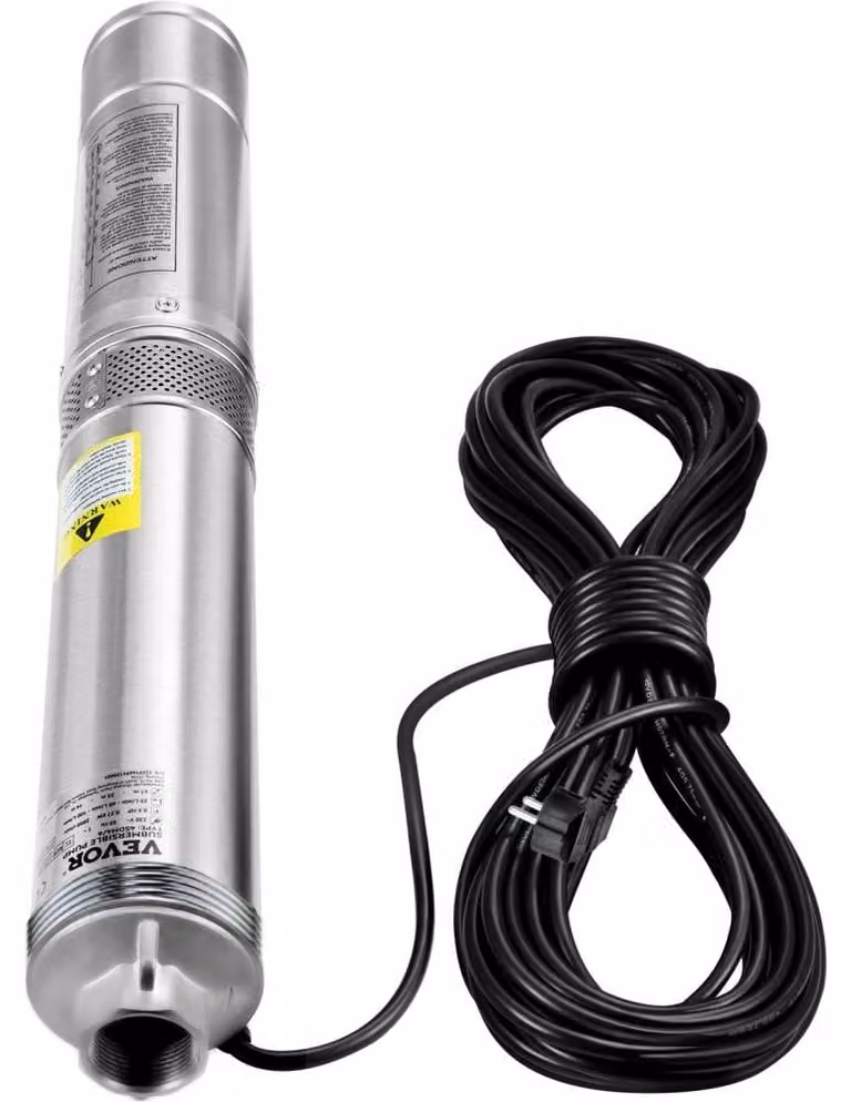 Pompa sommergibile per pozzi profondi - Potenza: 750 W - Portata: 105 litri/minuto - Acciaio inossidabile