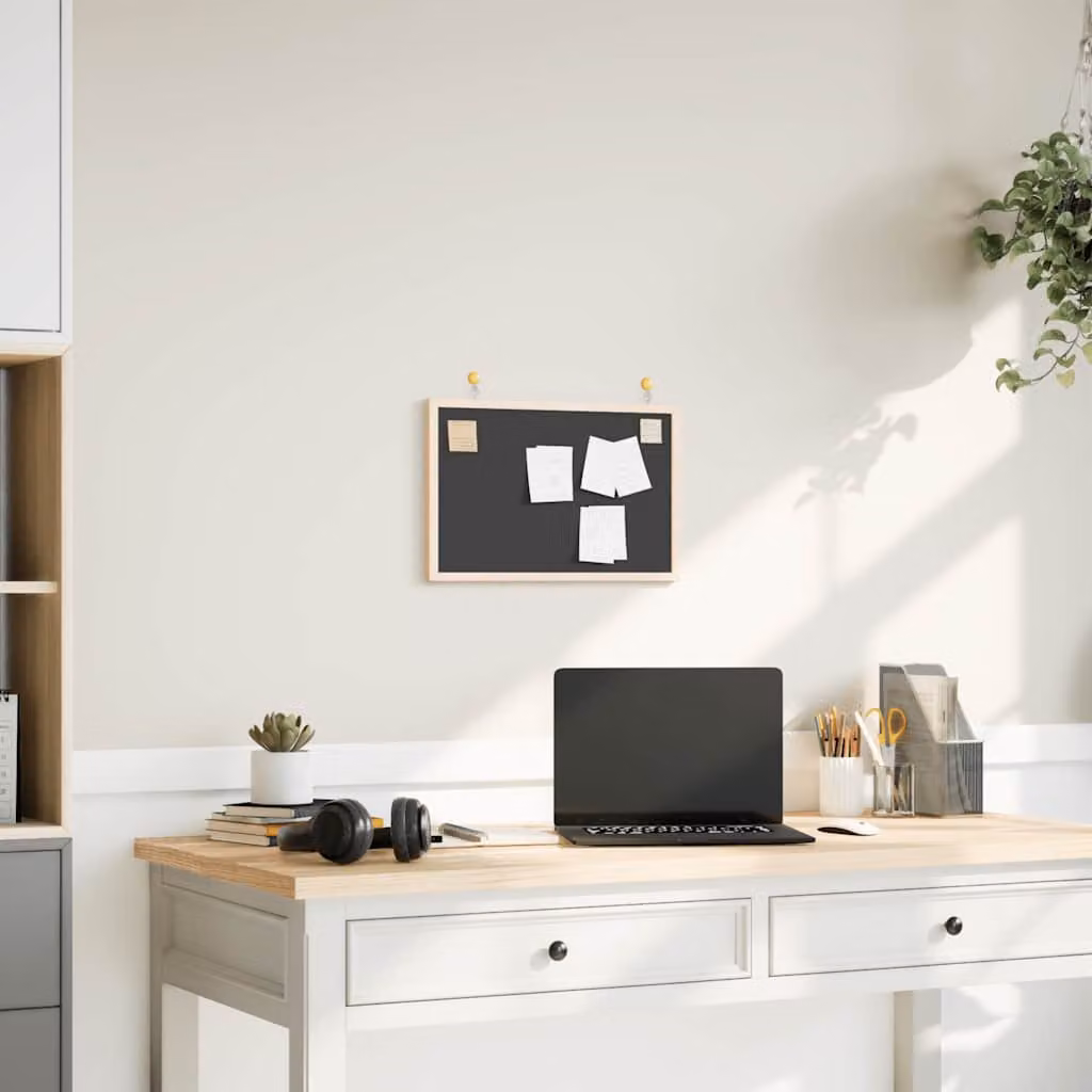 vidaXL Lavagna con Cornice in Legno Massello di Pino Nero, L 40 cm x H 30 cm