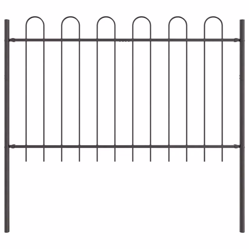 Recinzione per Giardino Videx in Acciaio Grigio, Set da 7 Pezzi, L: 1190 cm, H: 150 cm – 2