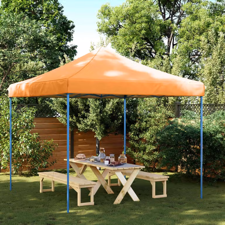 Tenda Party vidaXL in tessuto Oxford arancione e bianco, L/P/H: 292 x 292 x 315 cm