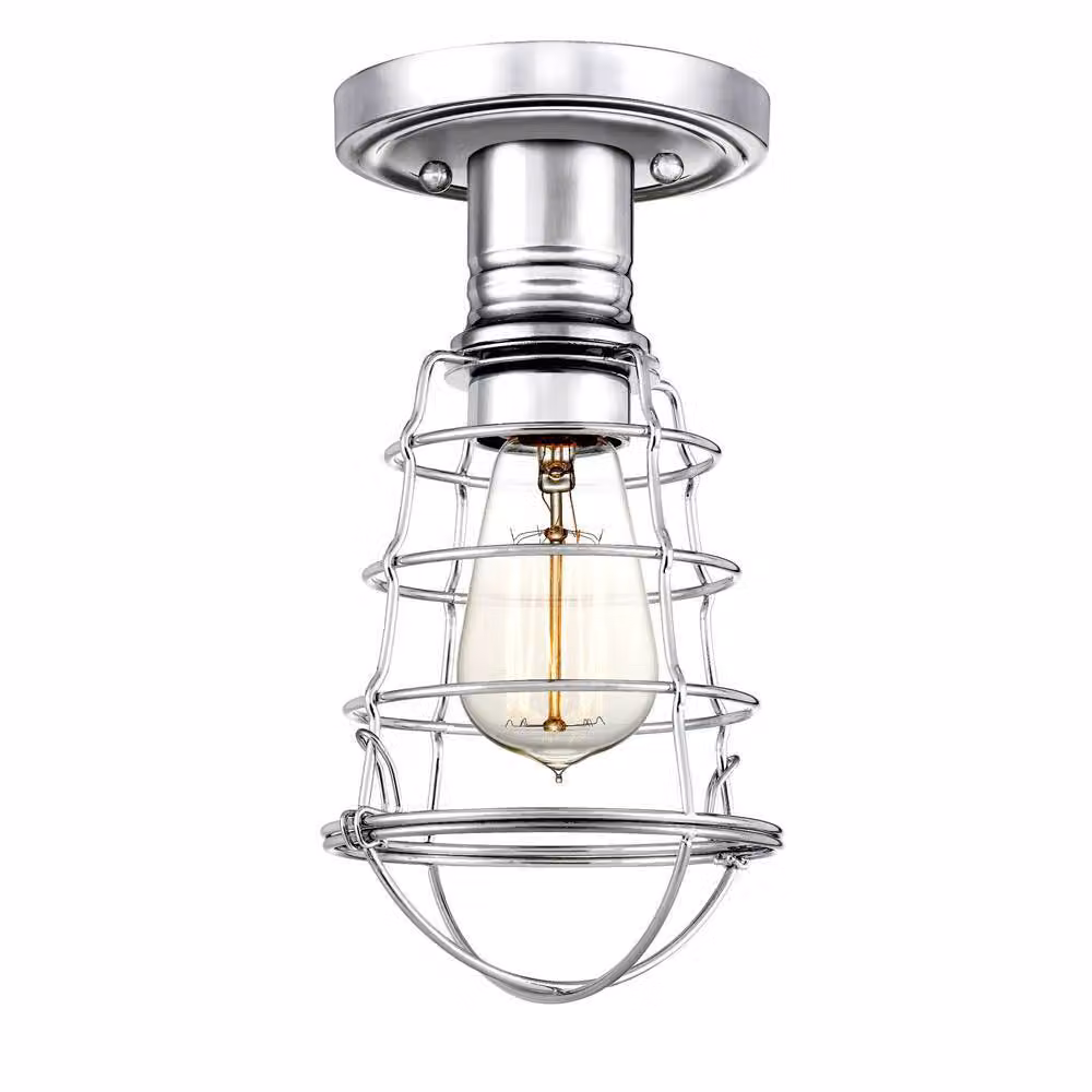 Lampada da soffitto Mixon, cromo lucido, 1xE27x60W, metallo, dimensioni: 27,1x14,5x13,5 cm, IP20, Quoizel