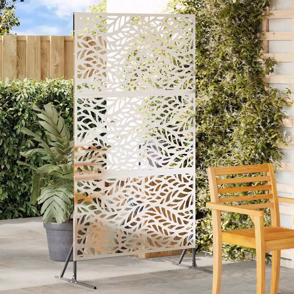 Paravent per la privacy vidaXL in acciaio inox argento, semi-trasparente, L 100 x P 50 x H 180 cm