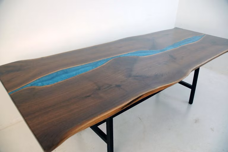 Echtes holz wasserfall tisch epoxid harz esstisch epoxy tische massive möbel