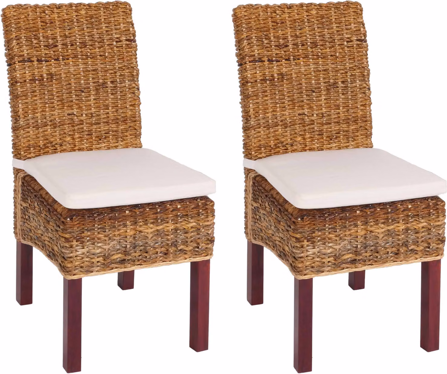 set di 2 sedie da pranzo sedia in vimini M69 sedia BALI banana in vimini ~ leggero, con cuscino