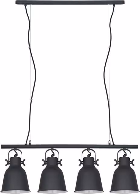 Lampadario a sospensione Italux Lavare in stile scandinavo, nero/bianco, con 4xE27, regolabile in altezza e dimmerabile