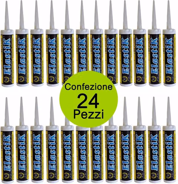 Multipack da 24 pezzi di membrana liquida impermeabilizzante elastica Edilchimica bianca, base acqua, 310 ml per cartuccia
