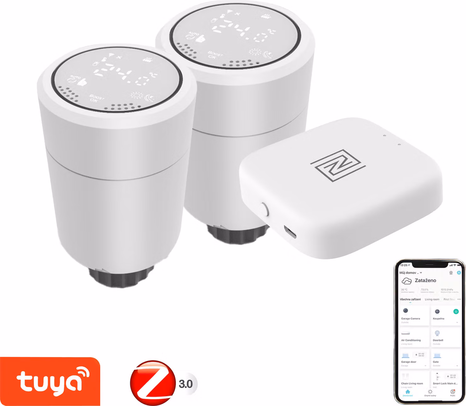 2x Immax NEO Testa termostatica intelligente Zigbee + Smart NEO BRIDGE PRO v3