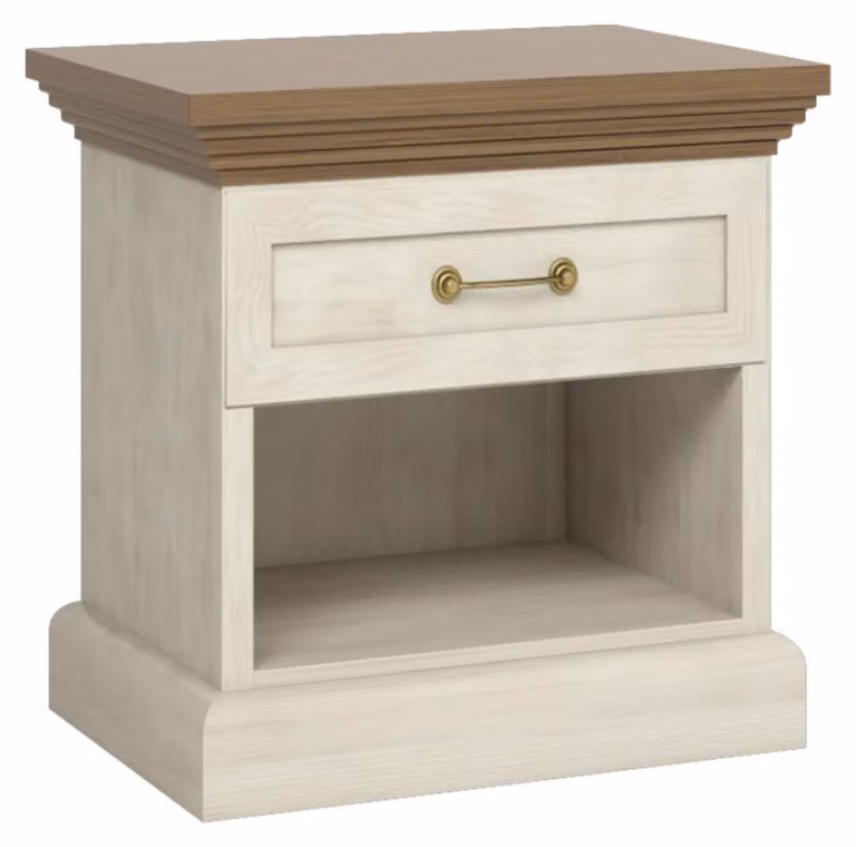 Comodino con cassetto ELDOR - Pino nordico / Rovere selvatico