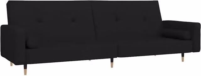 Divano letto | Sof¨¤ letto | Letto singolo a 2 Posti con 2 Cuscini Nero in Velluto