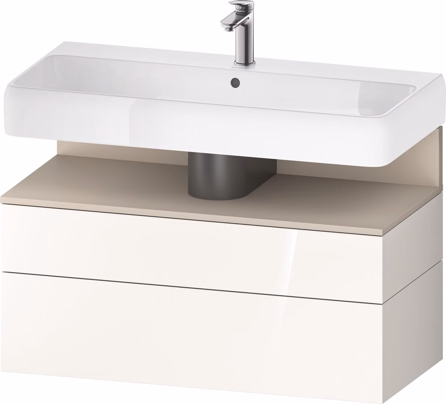 Duravit Collection One Meuble sous-lavabo, 1 tiroir et 1 tiroir, 990x470x590mm, en niche Taupe Supermatt, QA4395083220000, QA4395083220000