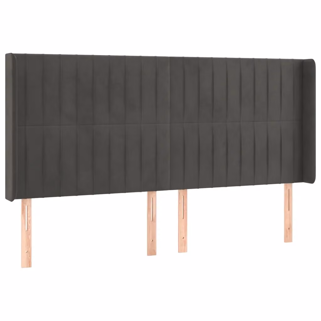 Testiera con Orecchie Design Mania in Velluto Grigio L: 163 cm, P: 16 cm, H: 118-128 cm – 2